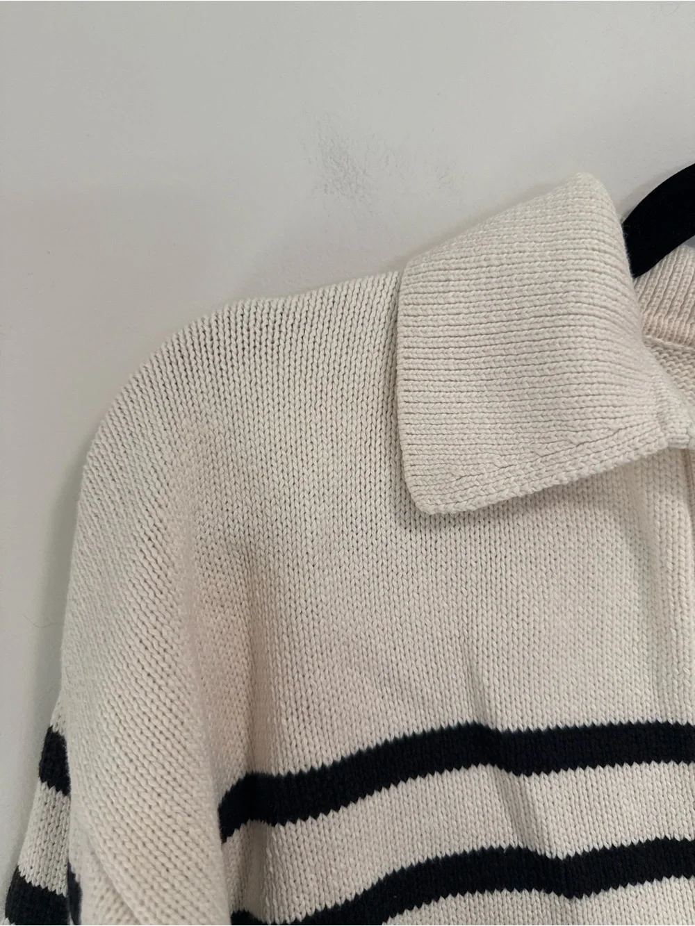 Reformation Francesco Cotton Polo Sweater Striped XS